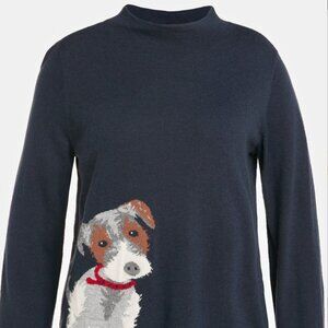 Puppy Design Long Sleeve Fine Knit Sweater